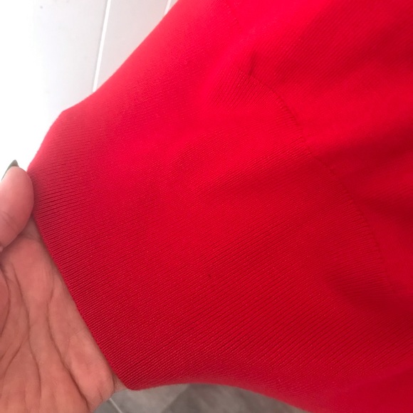 Bold Elements Boat Neckline Cut to Curve Red Sweater Shirt - Picture 3 of 8